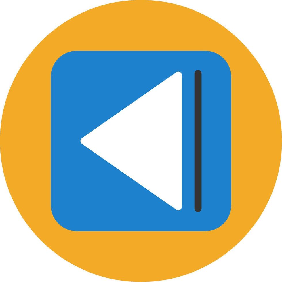 Rewind Flat Multi Circle Icon vector