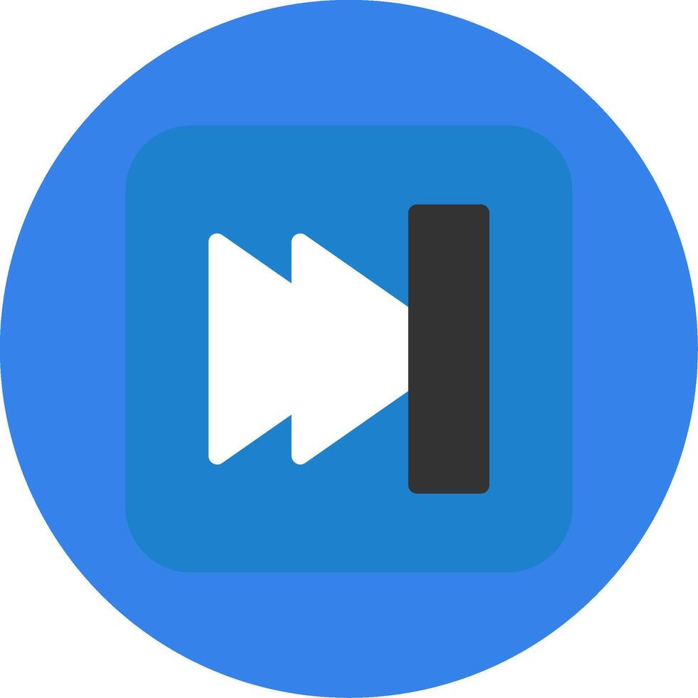 Skip Button Flat Multi Circle Icon vector