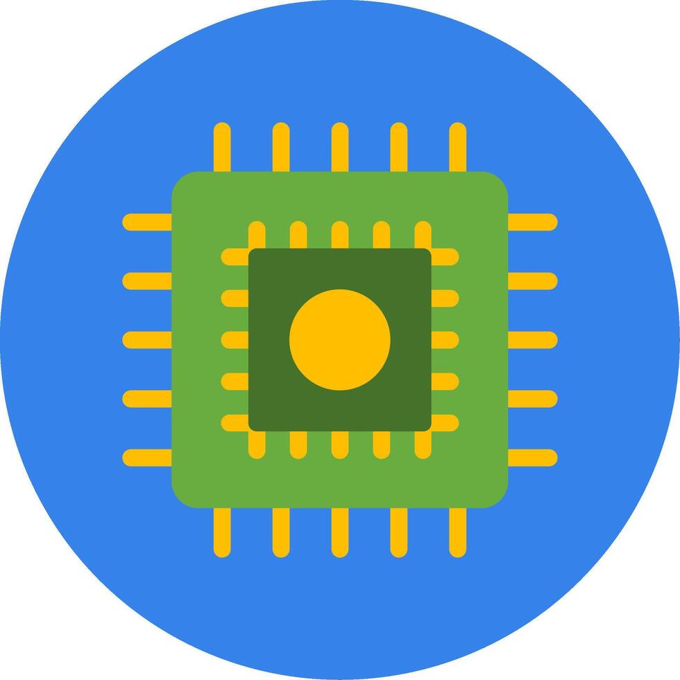 Cpu Flat Multi Circle Icon vector