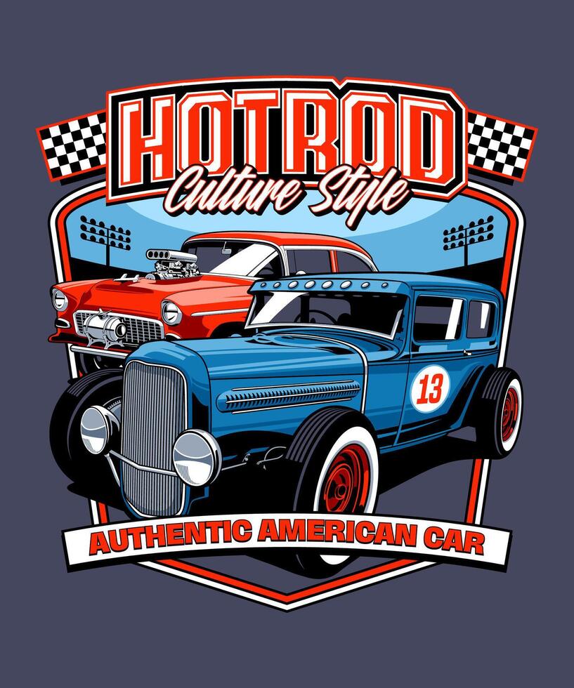 Hotrod Culture Style Graphic Design vector