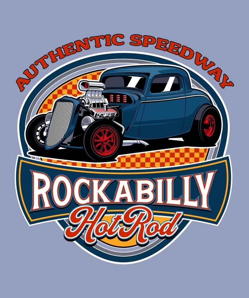 Rockabilly Hot Rod Graphic Design vector