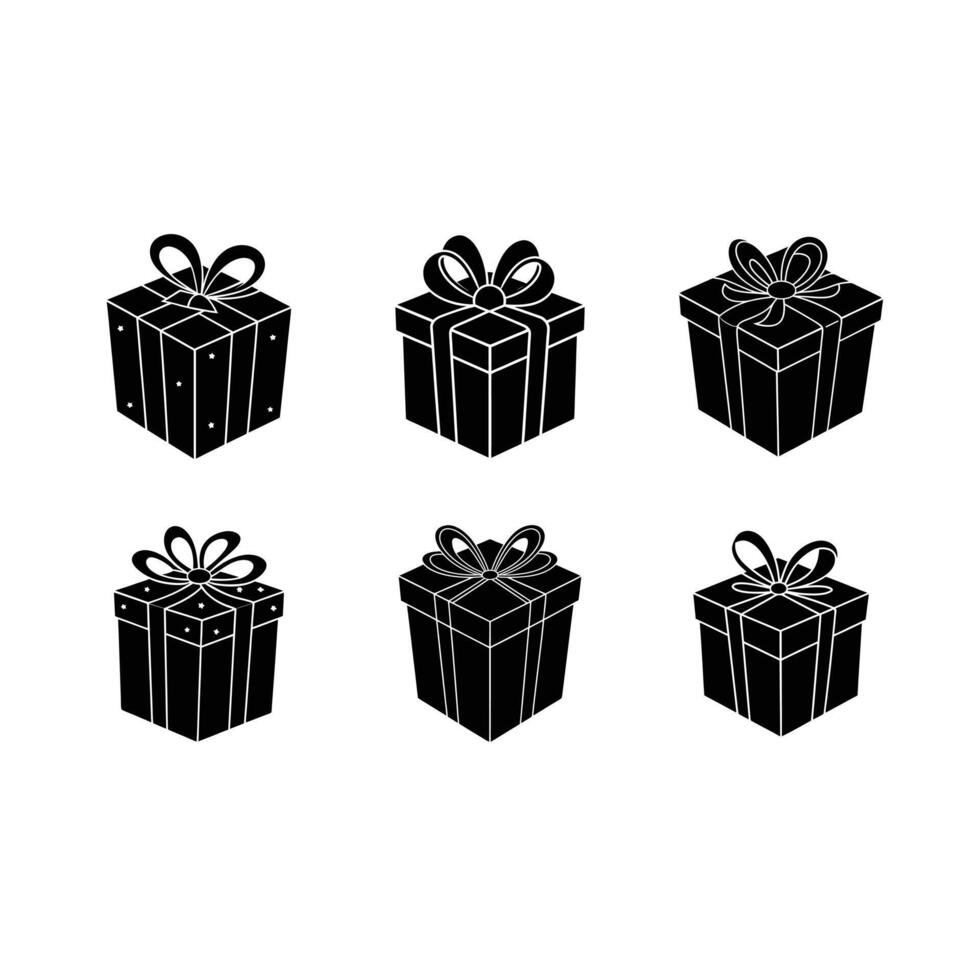 Stylish gift box with line art, ideal for gifting and festive designs vector