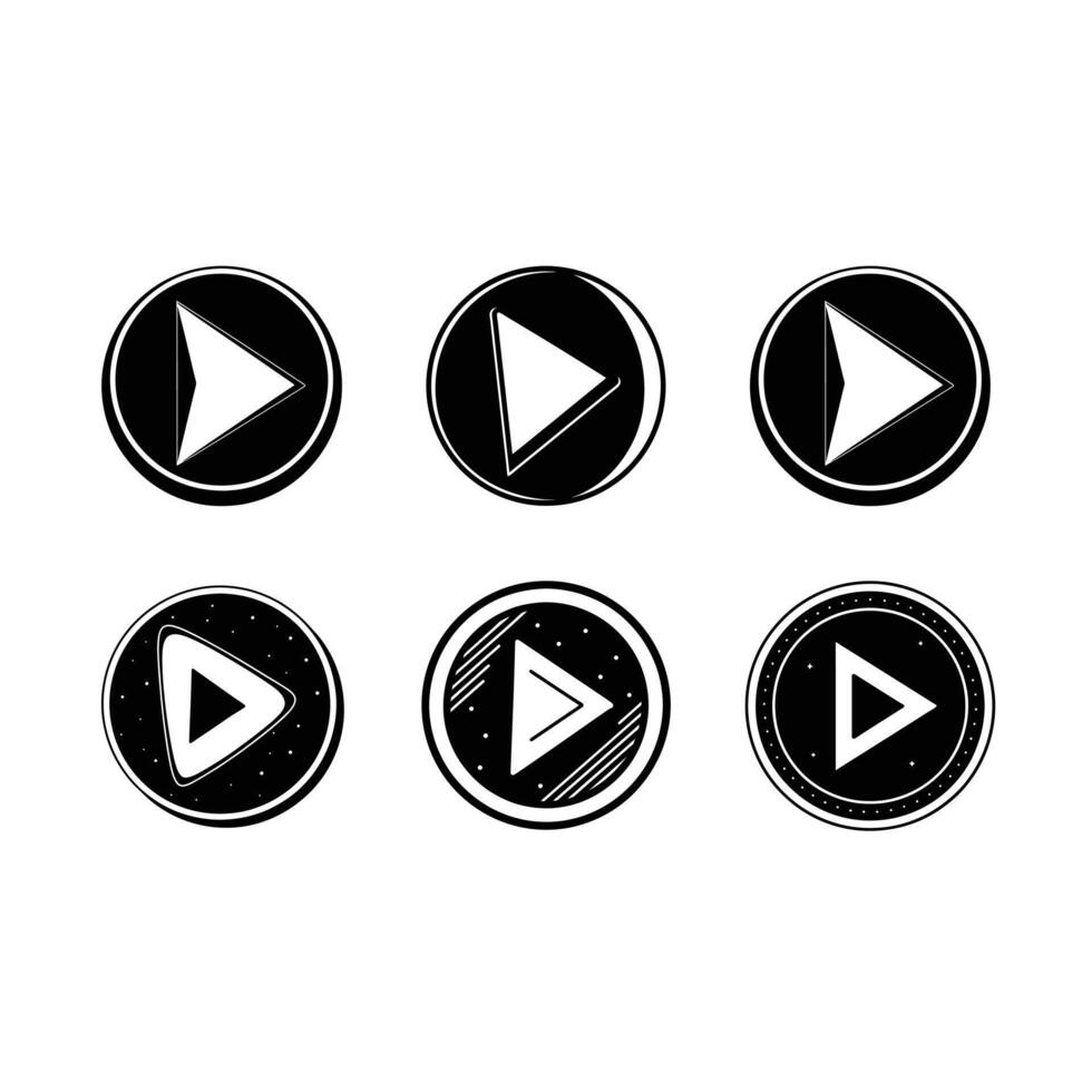 Stylish play button design, perfect for digital graphics and modern interfaces. vector
