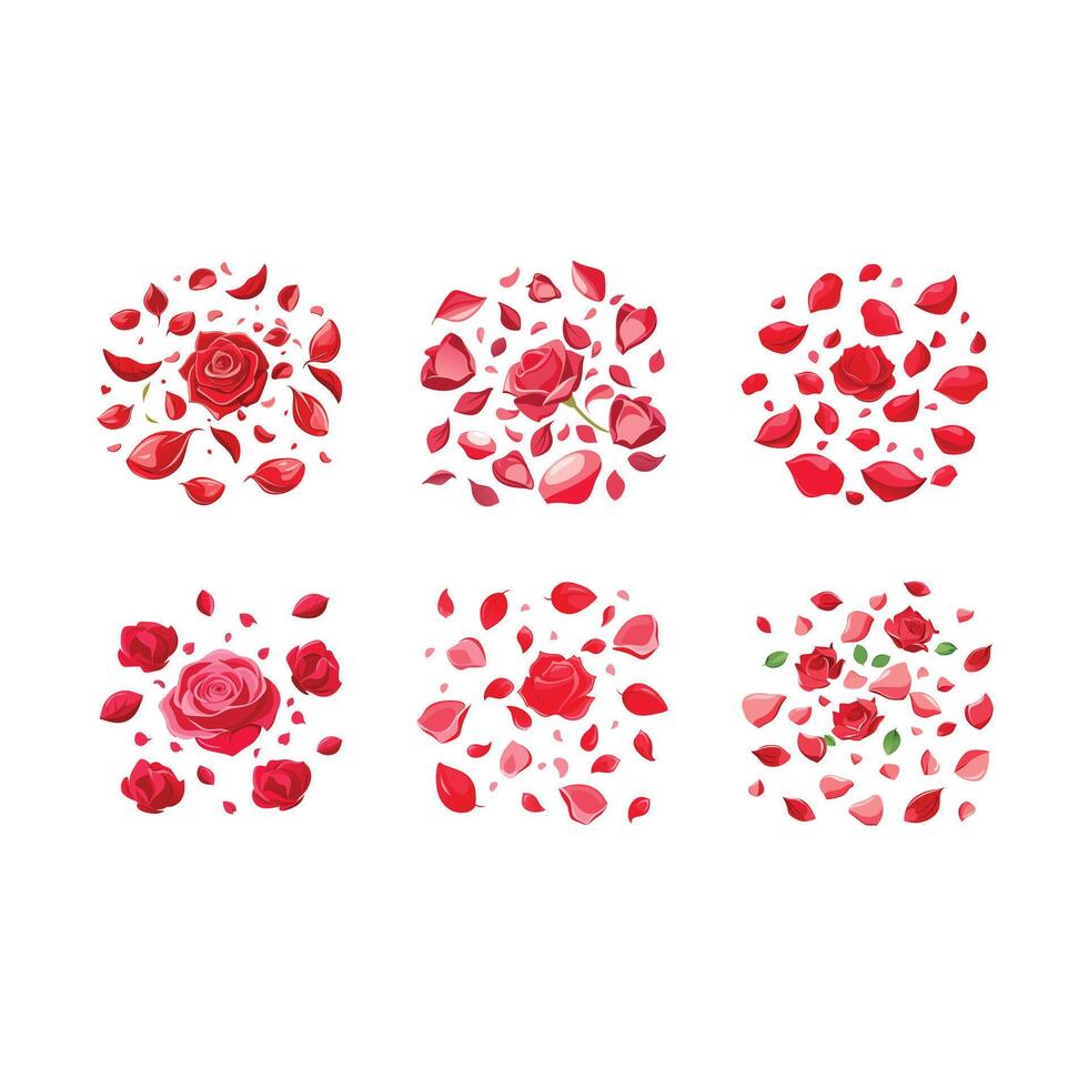 Romantic Rose Petals Design for Elegant Graphics vector