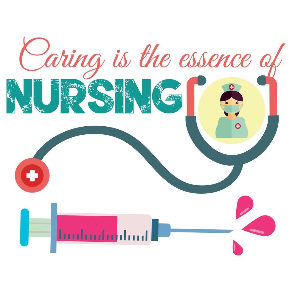 Nursing simple t shirt design vector