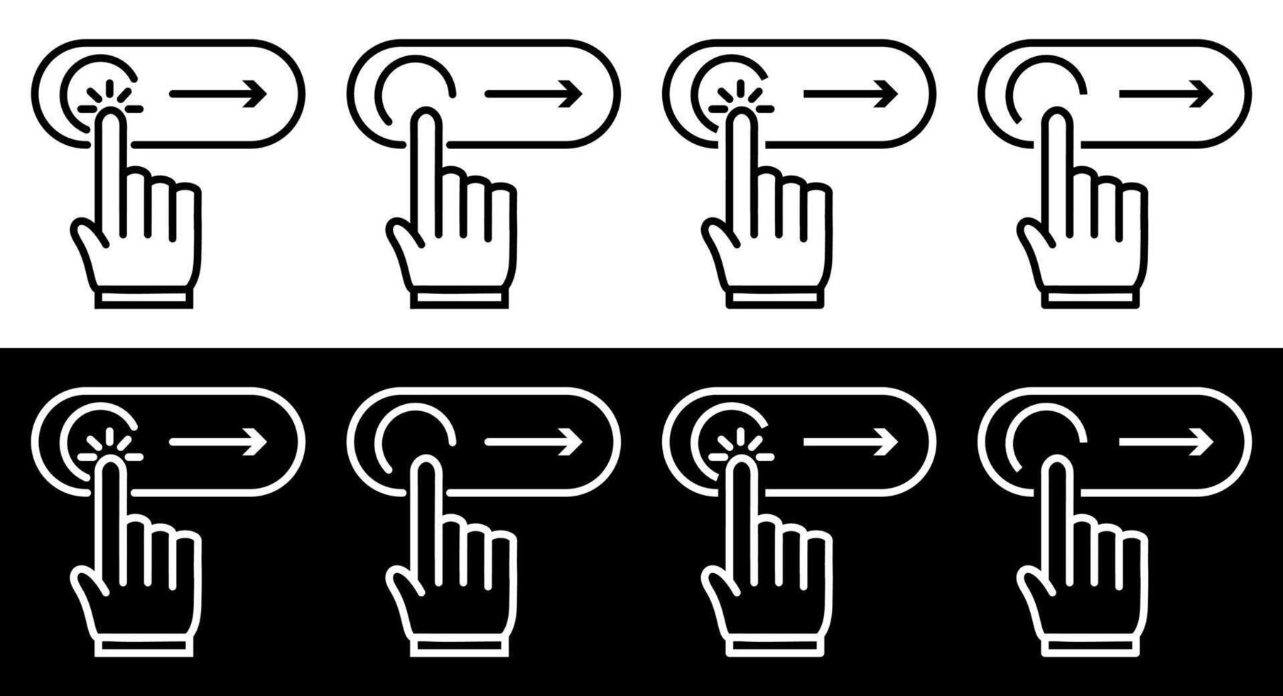 Thin line unlock swipe right like icon user interface and login or enable. vector