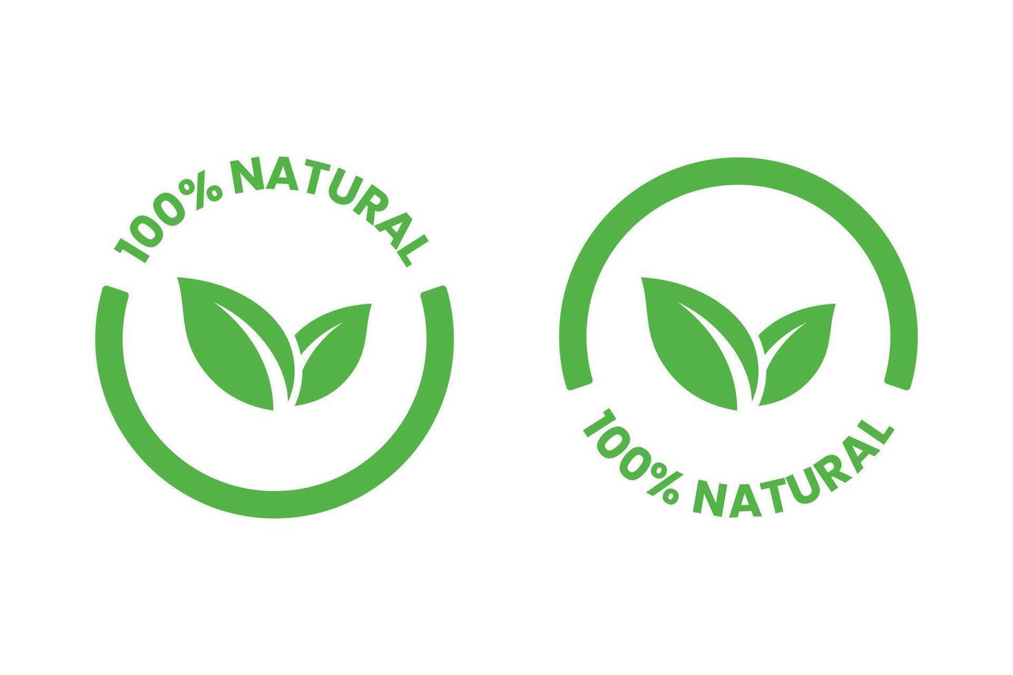100 percent Natural and organic product icon. Healthy Food Emblem. Organic natural food labels. vector