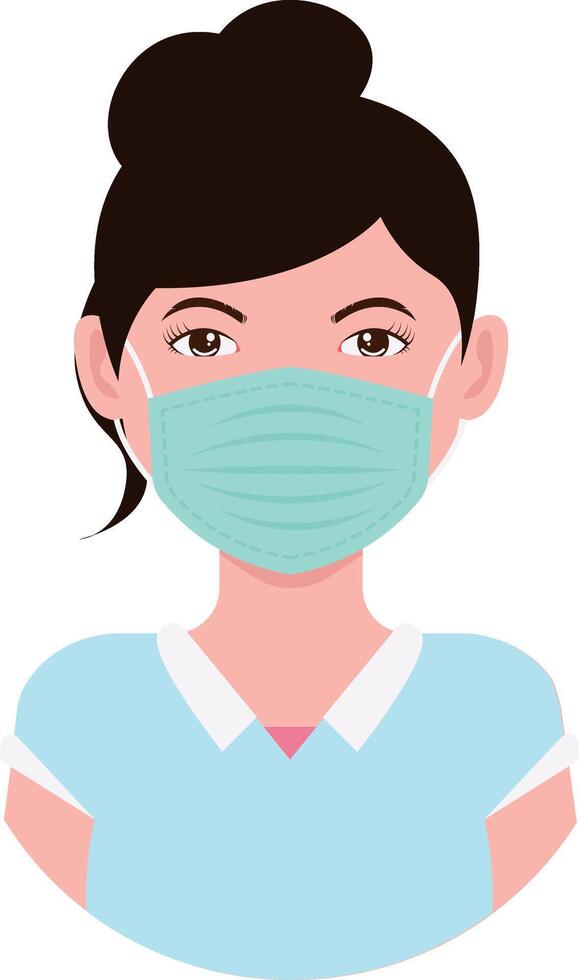Female Medical Staff Character Illustration. Isolated with Flat Design and Shape vector