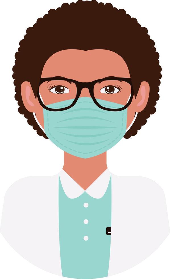 Female Medical Staff Character Illustration. Isolated with Flat Design and Shape vector