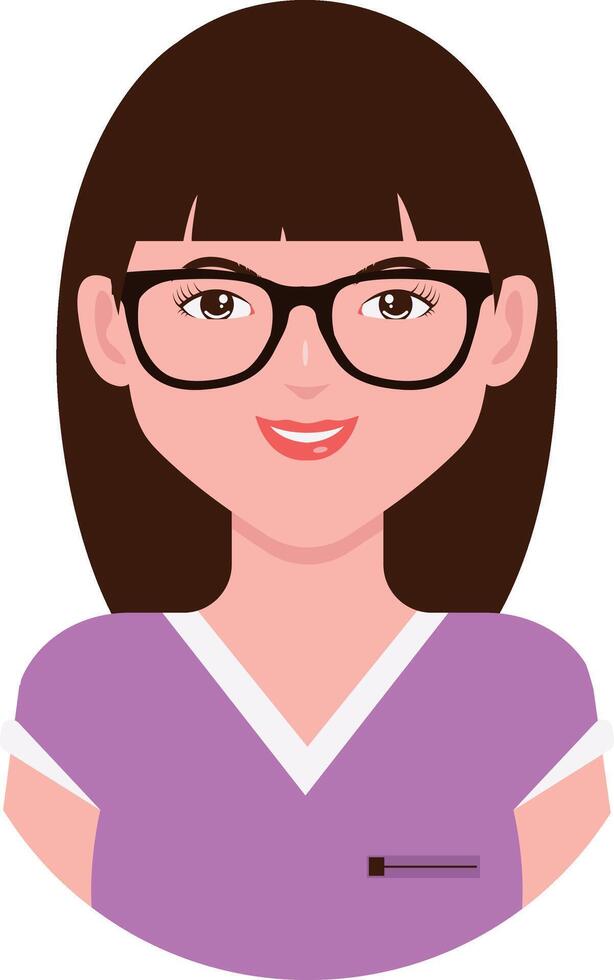Female Medical Staff Character Illustration. Isolated with Flat Design and Shape vector