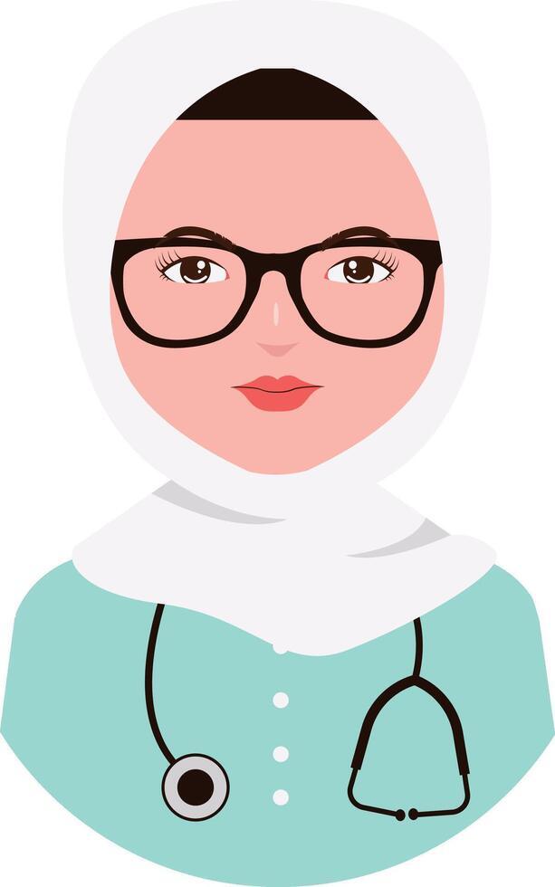 Female Medical Staff Character Illustration. Isolated with Flat Design and Shape vector