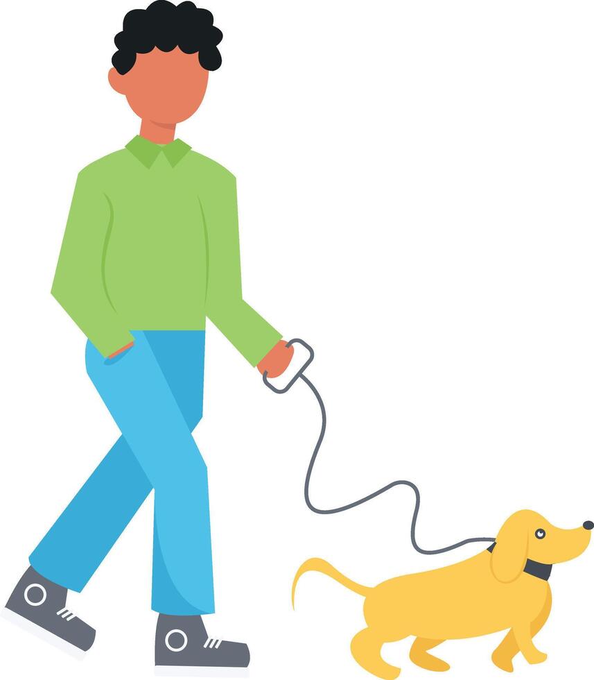 A man walking a dog vector