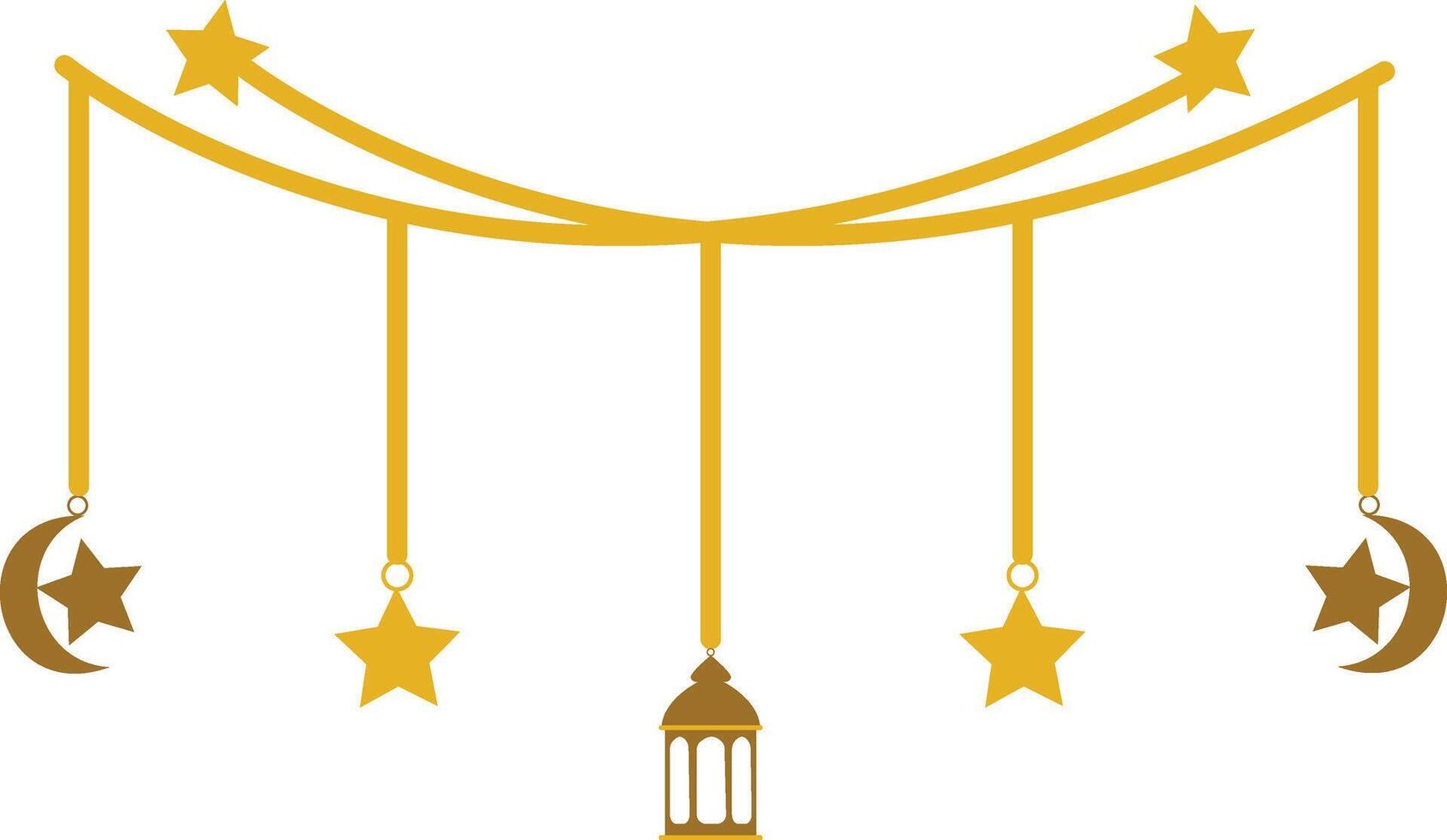 A golden lamp with stars and a star vector