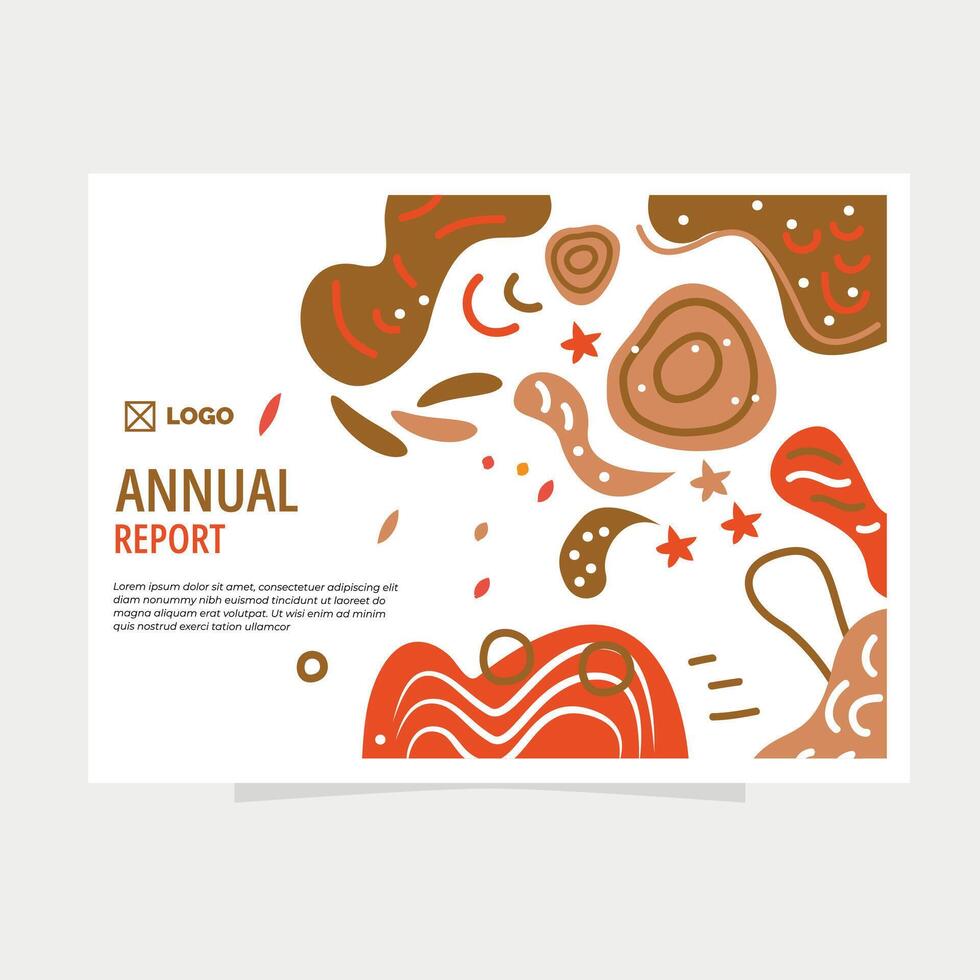 Annual Report Cover Featuring Natural Shapes and Textures vector