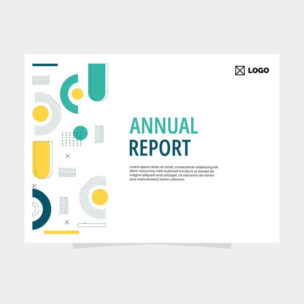 Colorful Abstract Annual Report Cover Template vector
