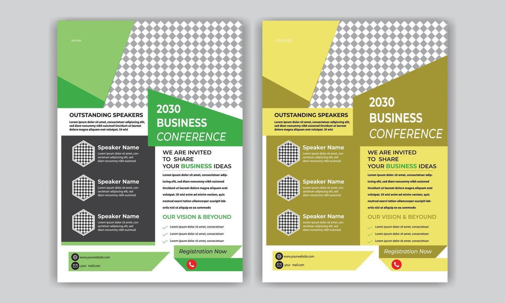 conference flyer template design.abstract business flyer, vector