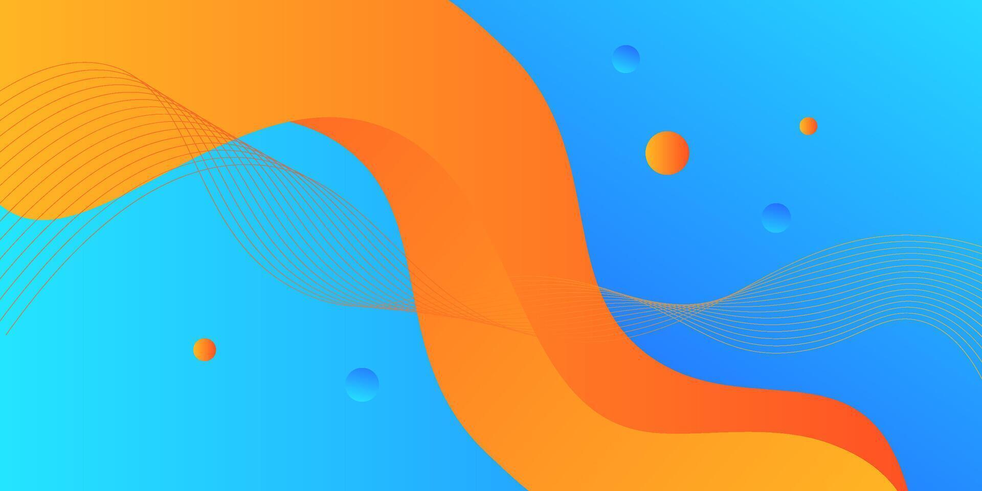 Orange wave background with modern abstract shapes and simple wave lines. Perfect for posters, banners, covers, ads, wallpapers, etc. vector