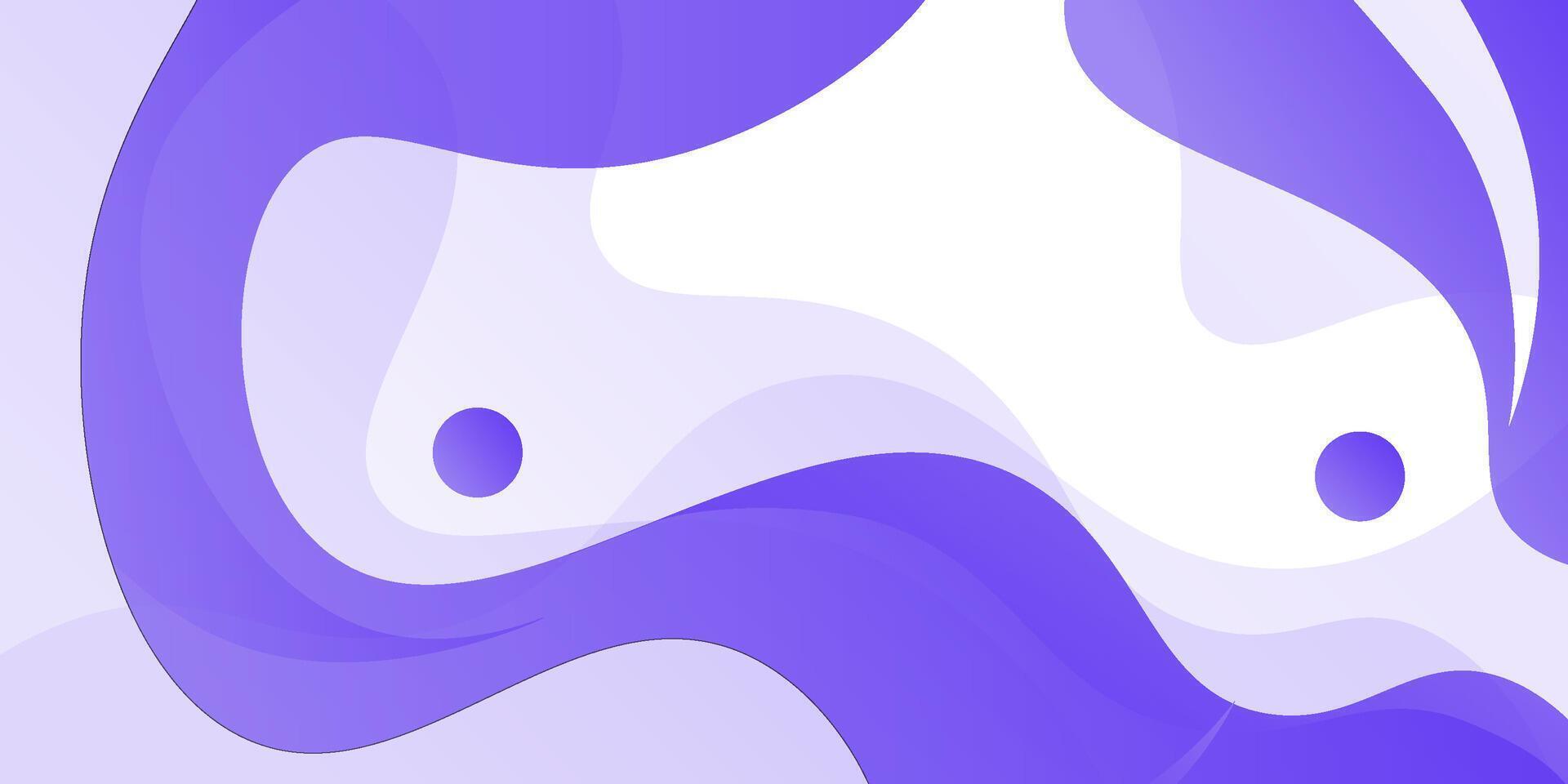 Purple geometric business banner design. Creative banner design with wave shape and shadow as template. Simple design on white horizontal banner. Eps10 vector