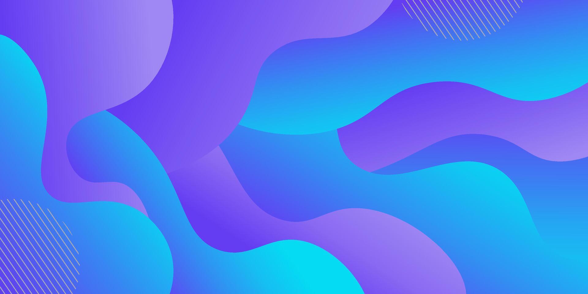 Blue and purple geometric business banner design. Creative banner design with wave shape as template. Simple design on horizontal banner. vector