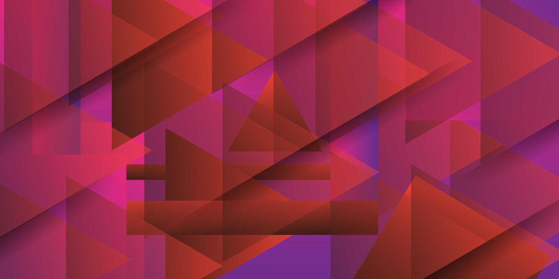Modern abstract geometric triangle background with dark red gradient color, simple shape with trendy design. vector