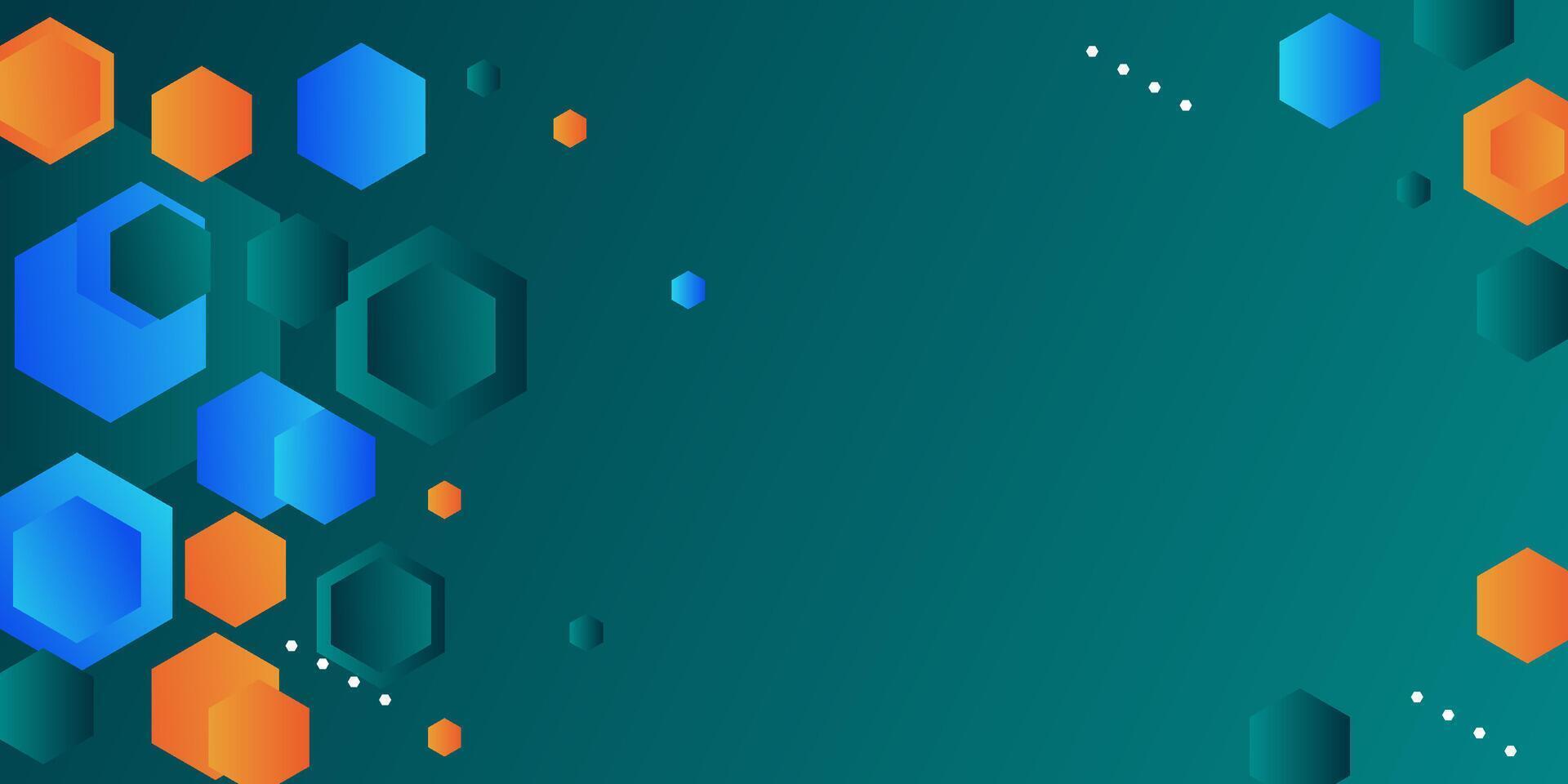 Bright green dynamic gradient abstract background with hexagon pattern shape shadow. Cool design. Eps10 vector