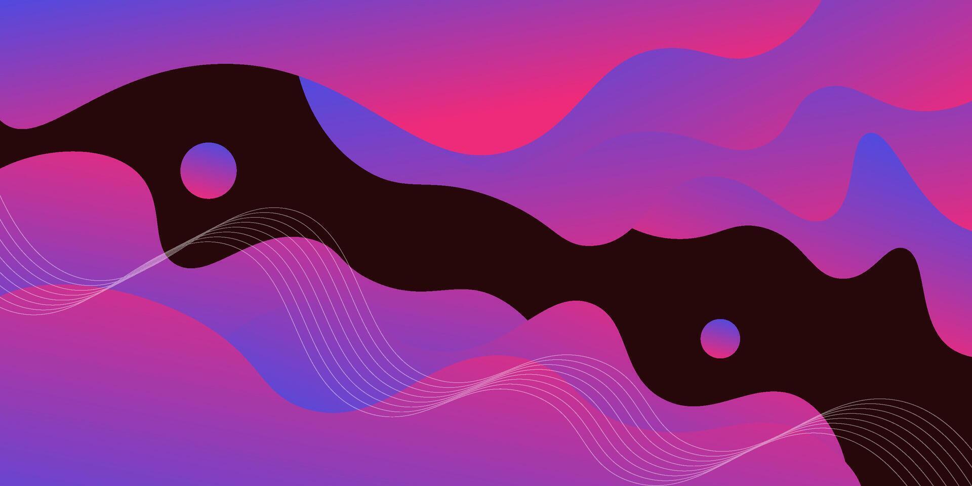 Modern abstract wavy geometric background with pink purple gradient color. Liquid dark red background design. Liquid shape composition. eps10 vector