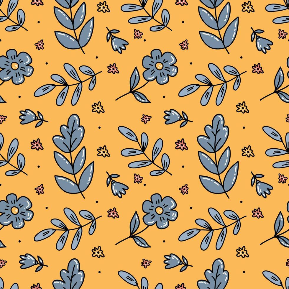 A pattern of small flowers and leaves for the fabric. Seamless background with a pattern for fabric. vector