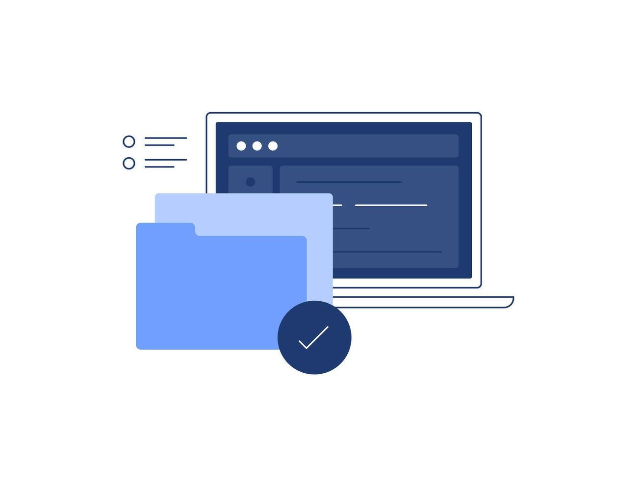 PC working processes. Computing and development vector