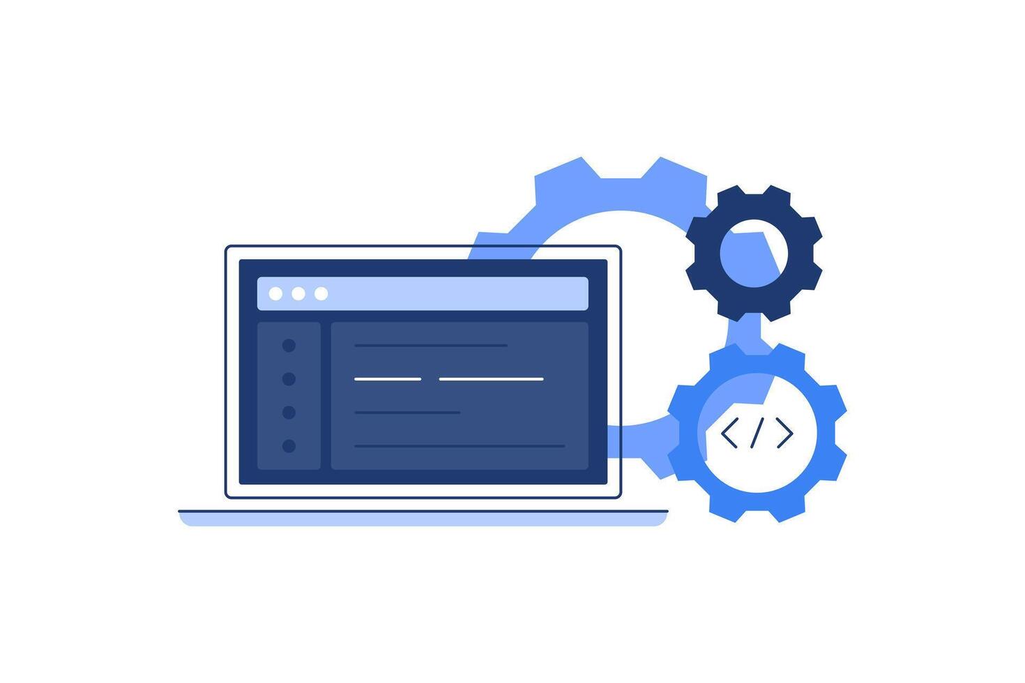 Development and programming. Flat illustration vector