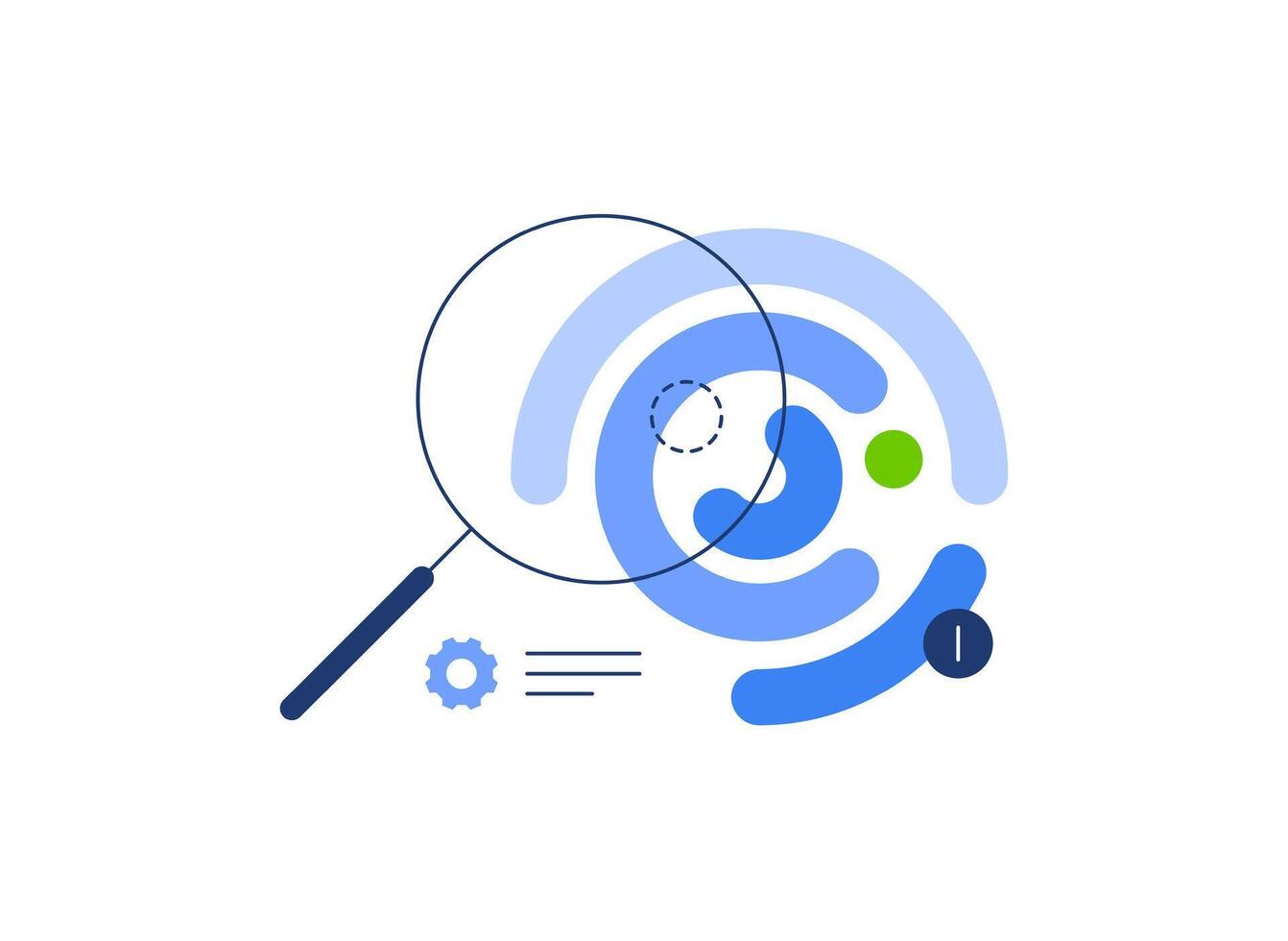 Data science,Web banner, presentation slide,Loupe wih diagram vector