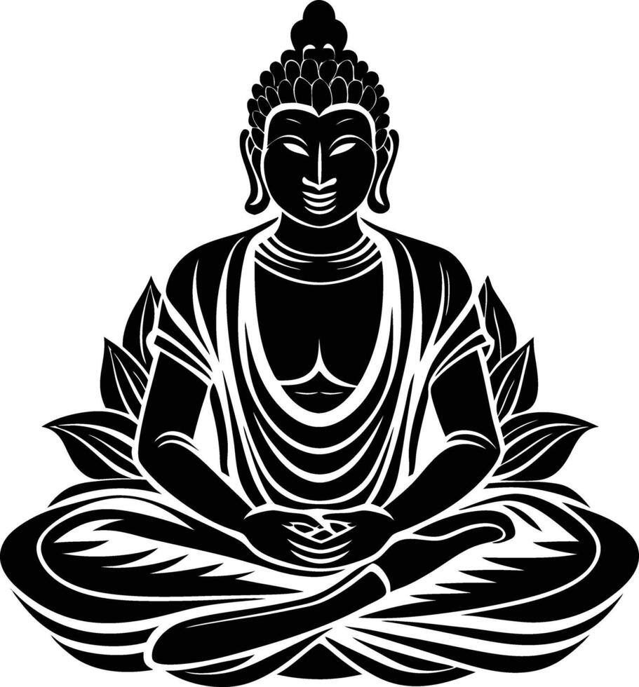 A Buddha silhouette vector