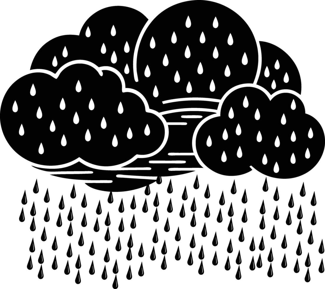 rain flat illustration vector