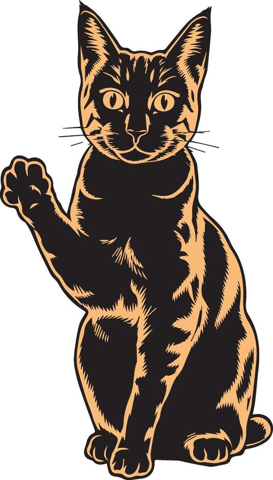 A silhouette a Tiger cat on white background vector