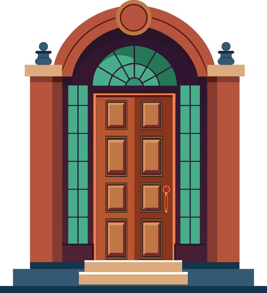 Wooden Front Door vector