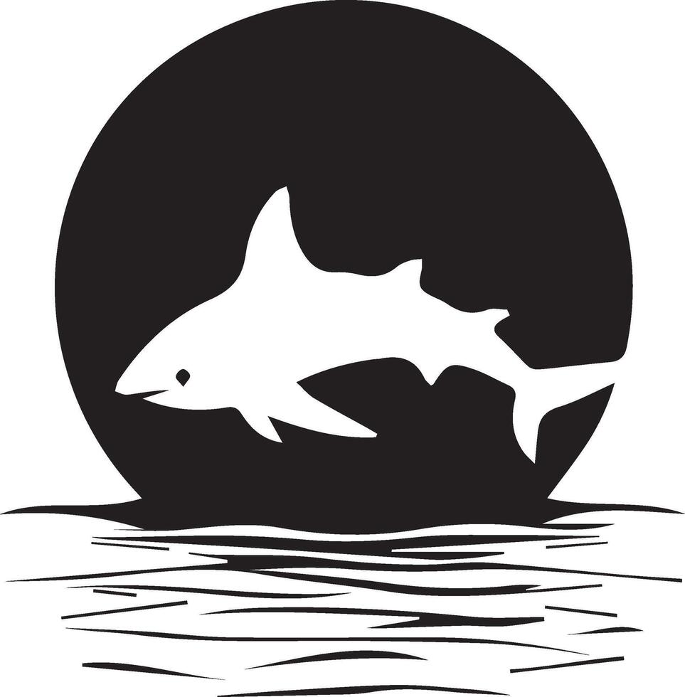 shark silhouette silhouette of shark in the water vector