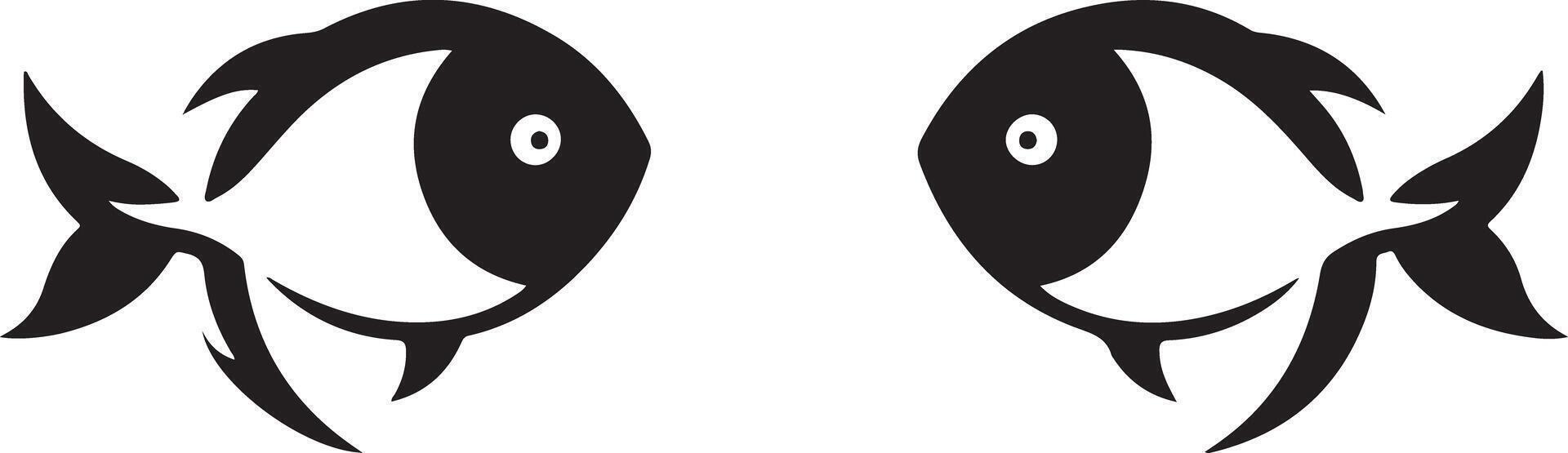 two fish eyes on a white background vector