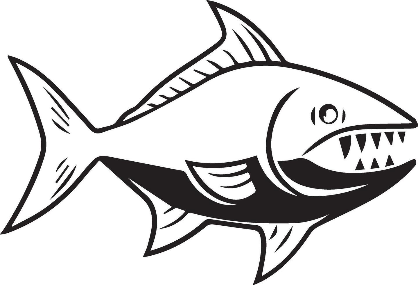 a fish with a big mouth and teeth on its face vector