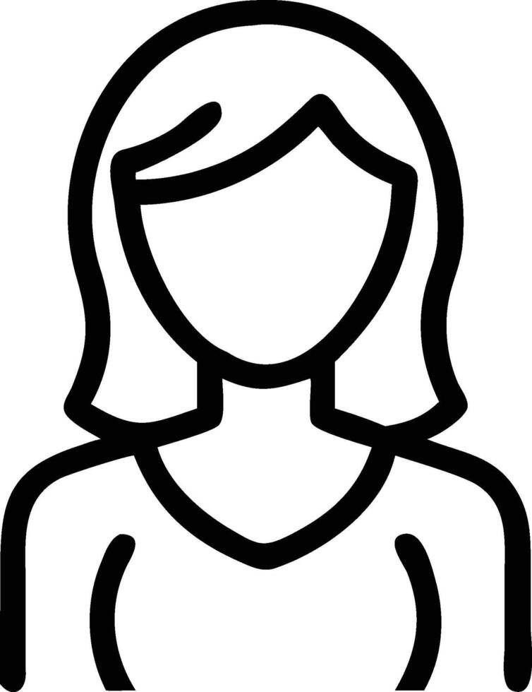 A woman with a black and white outline vector