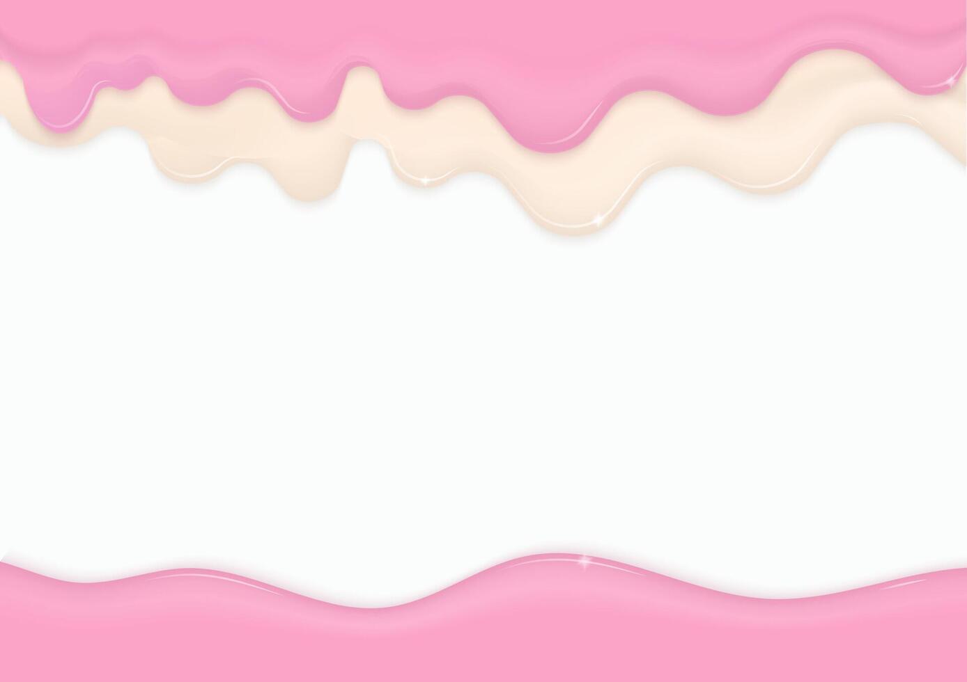Glazed pink and cream liquid background vector