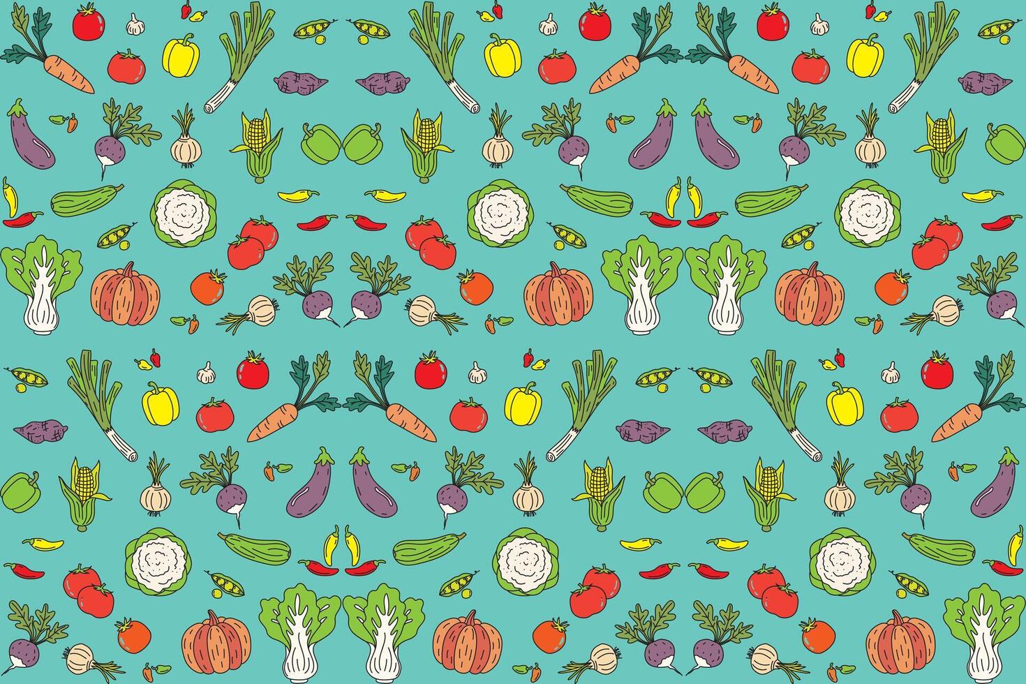 Illustration of vegetable group on light green background. vector
