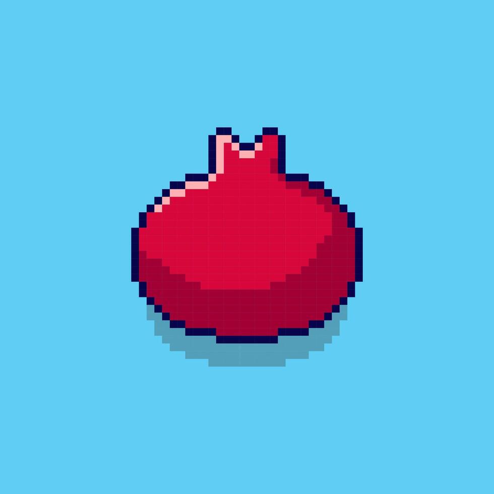 Pixel art Pomegranate game asset design vector