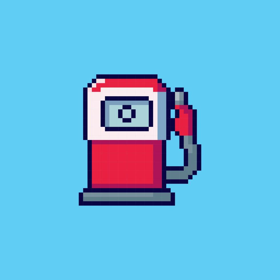 Pixel art Gas Station Pump game asset design vector