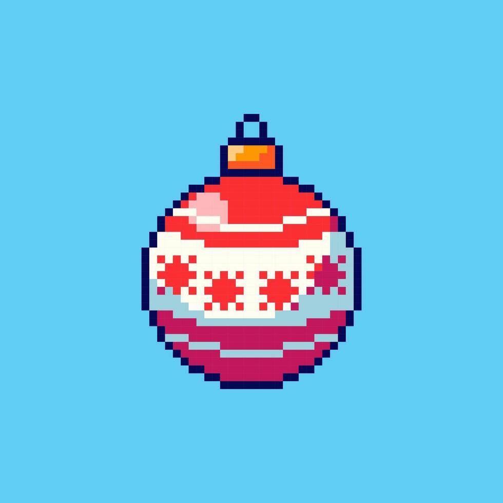 Pixel art Christmas Ball game asset design vector