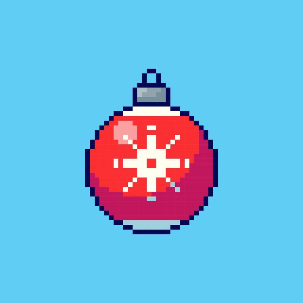Pixel art Christmas Ball game asset design vector