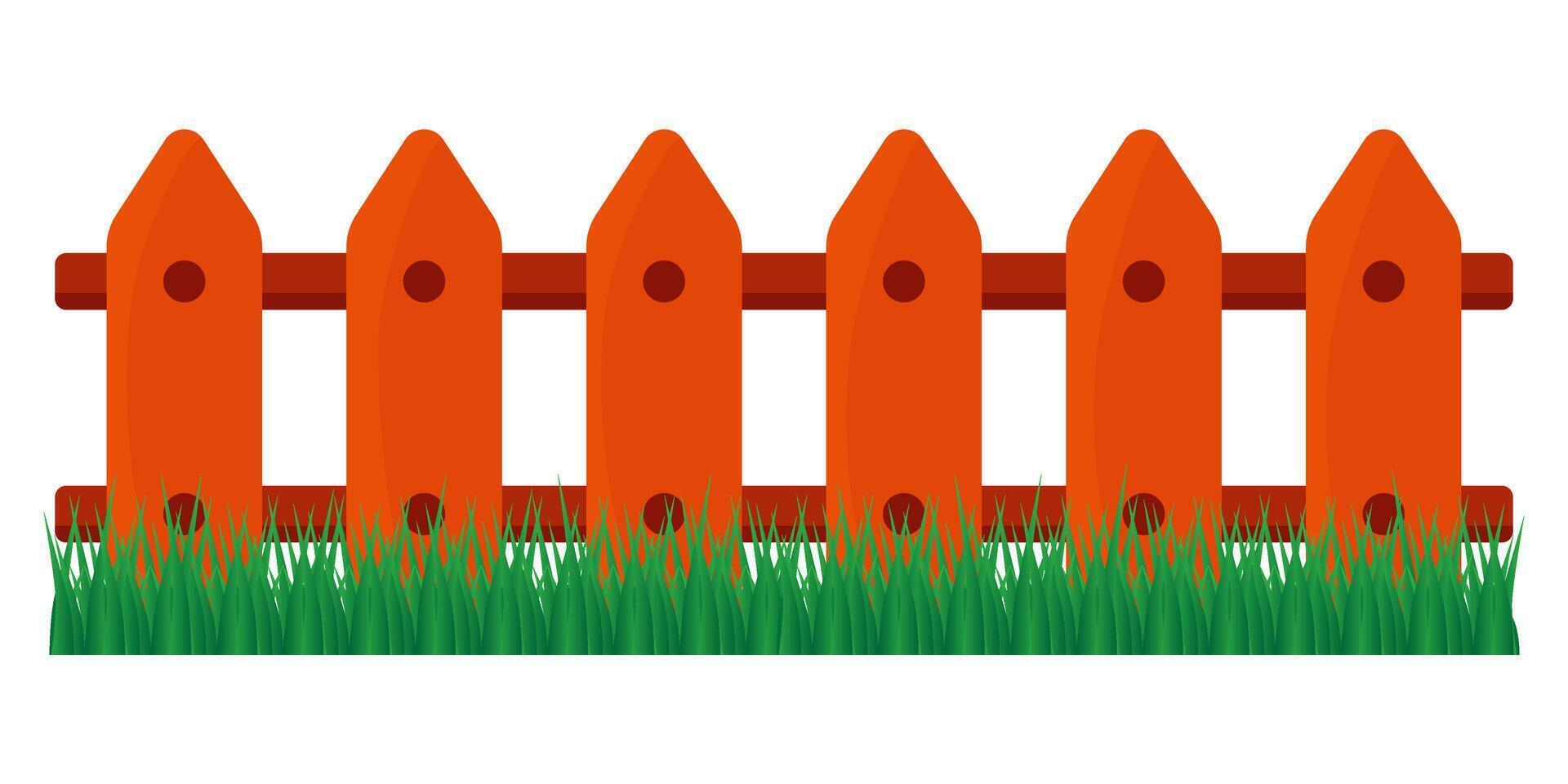 Fence and grass icon isolated on white background. vector