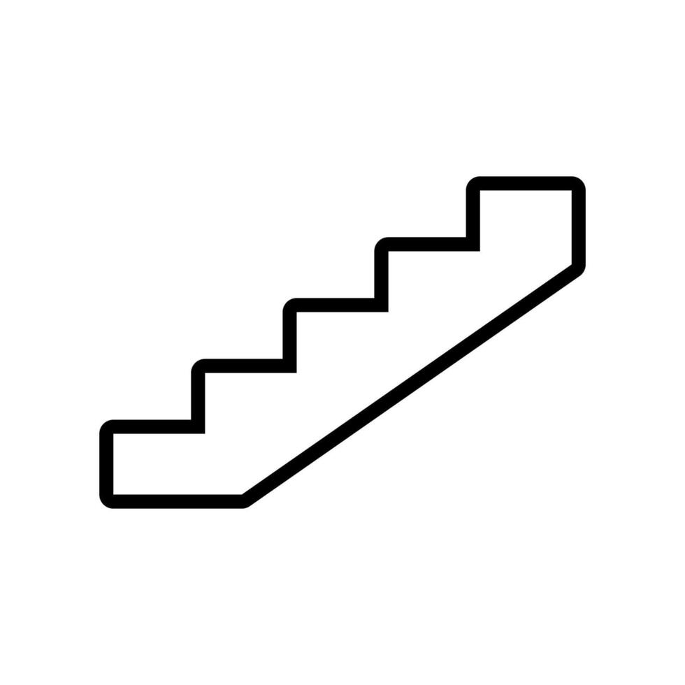 Stair icon isolated on white background. Silhouette design. vector