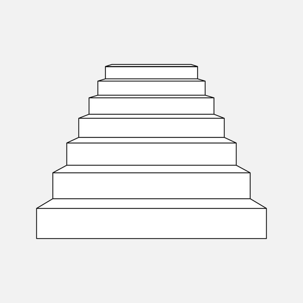 Stair icon isolated on white background. Outline design. vector