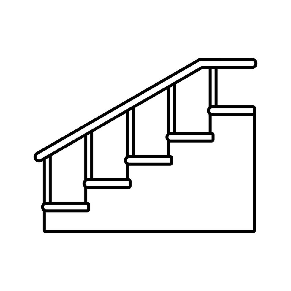 Upward stair icon isolated on white background. Silhouette design. vector