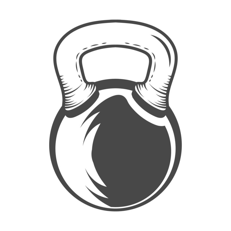 Kettlebell front view black design vector