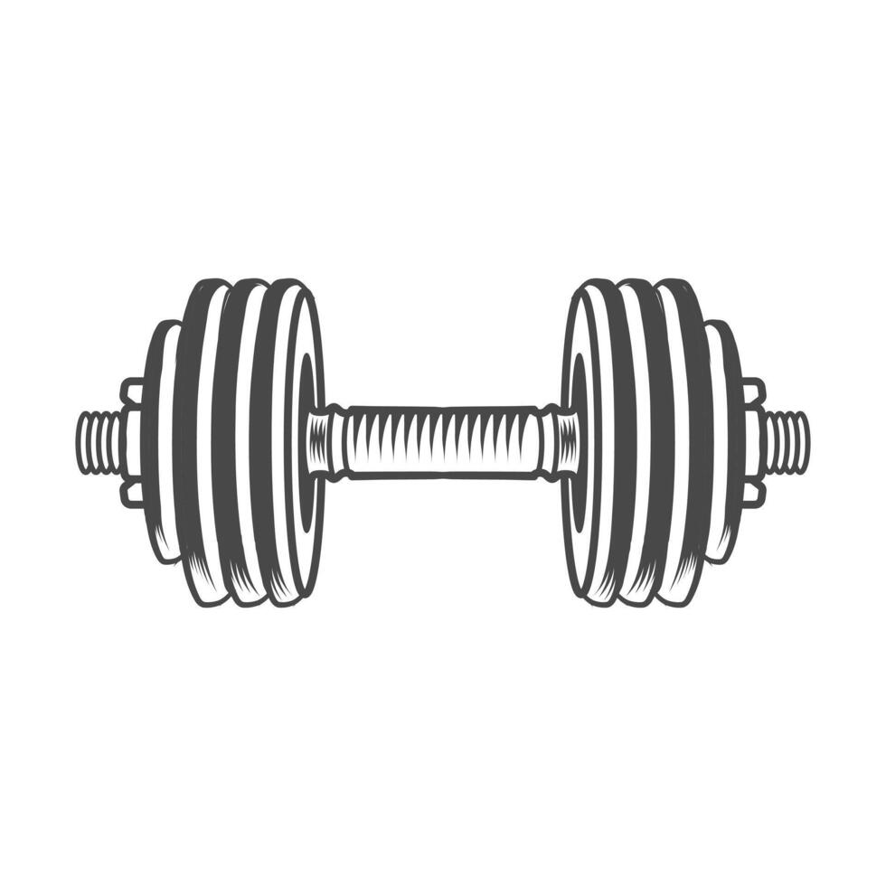 Dumble gym element black white design. vector